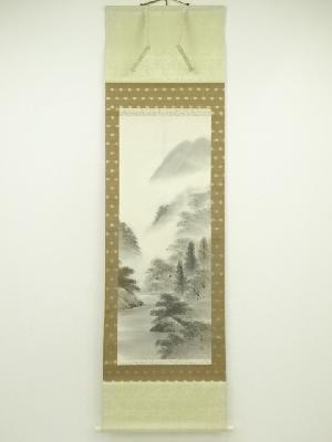 作家物　淡色山水　肉筆絹本掛軸